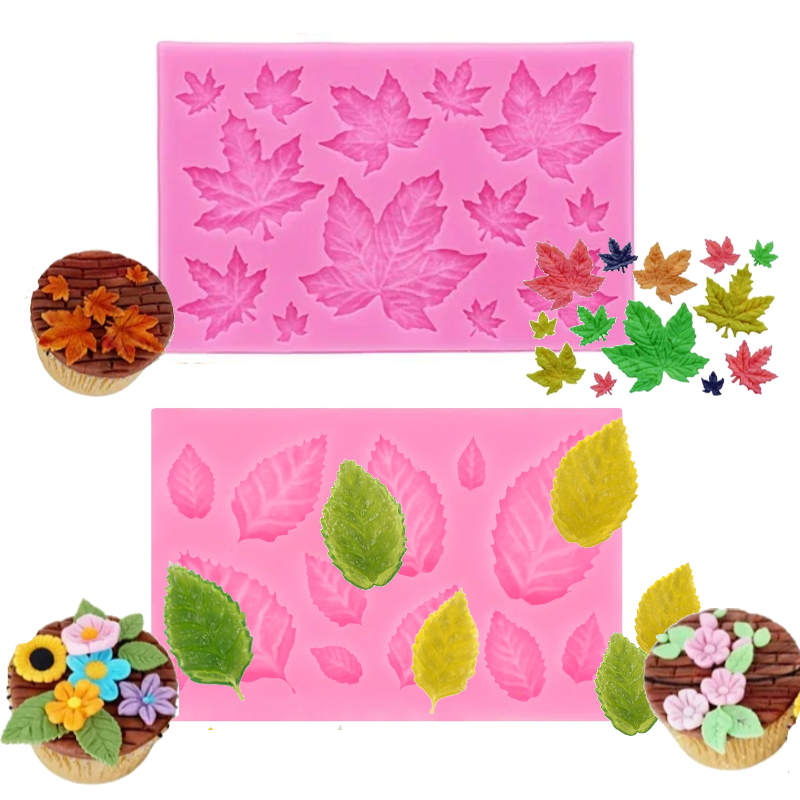 Soap Making Ins - Zestaw silikonowych form liści klonu do