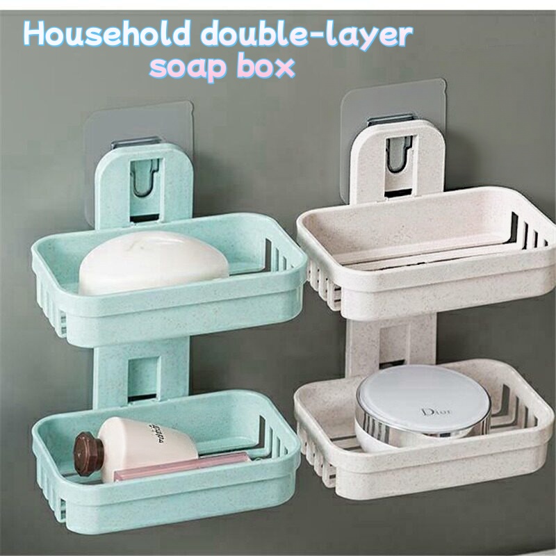 Soap Dish Draining - Podwójna półka na mydło montowana na