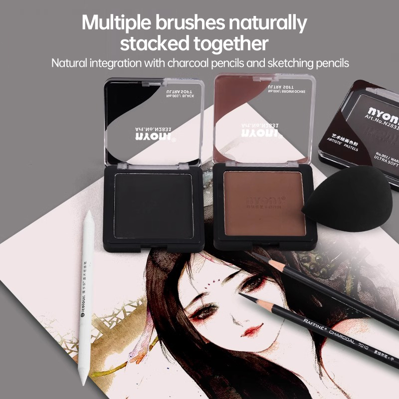 NYONI 6 kolorów DRY WET Sketch – Activated Charcoal Powder recenzja i cena