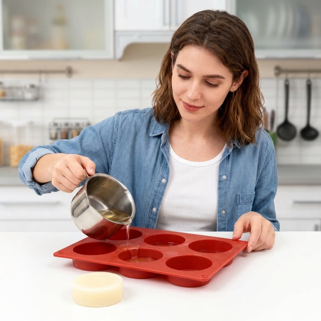 Okrągła silikonowa forma do my – Soap Making Kit For Beginners recenzja i cena